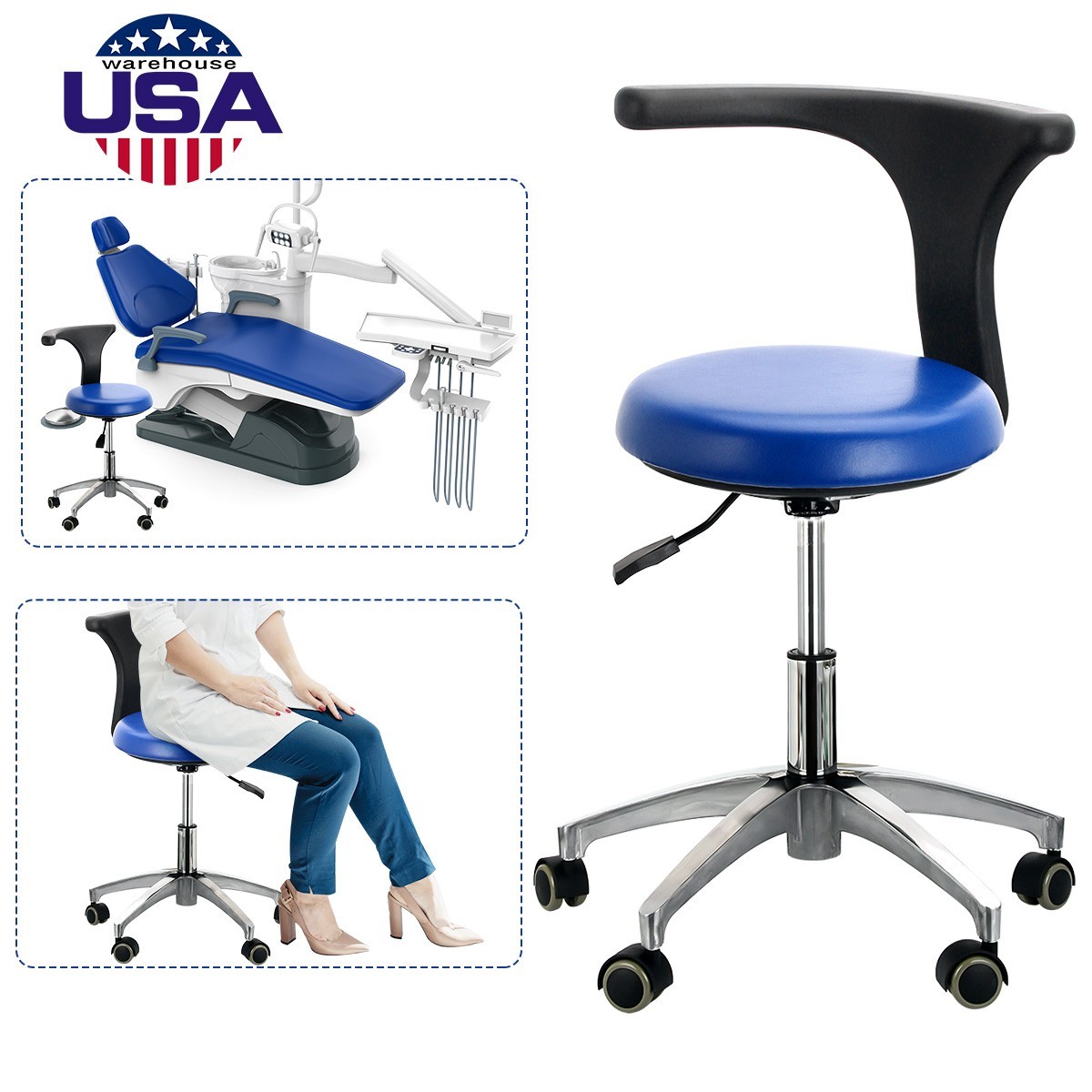 Dental Unit Chair Computer Controlled DC Motor PU Hard Leather &Doctor Stool FDA