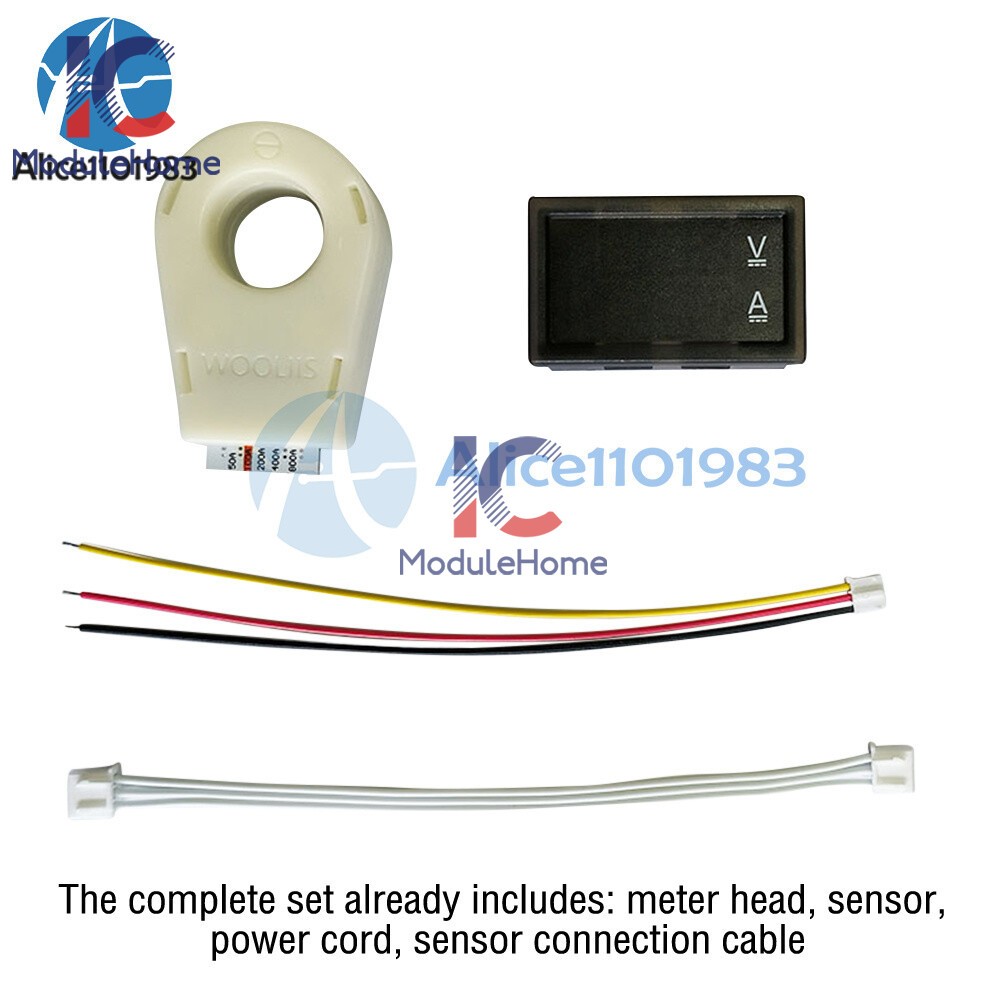 DC0-300V 50/100/200/400A Digital Current Voltage Meter Hall Ammeter Voltmeter