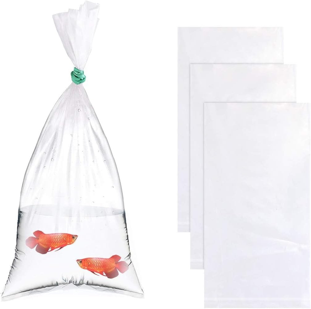 100PCS 6″x12″ 2 Mil Plastic Clear Leak-Proof Fish Shipping Bags – Double Bottom