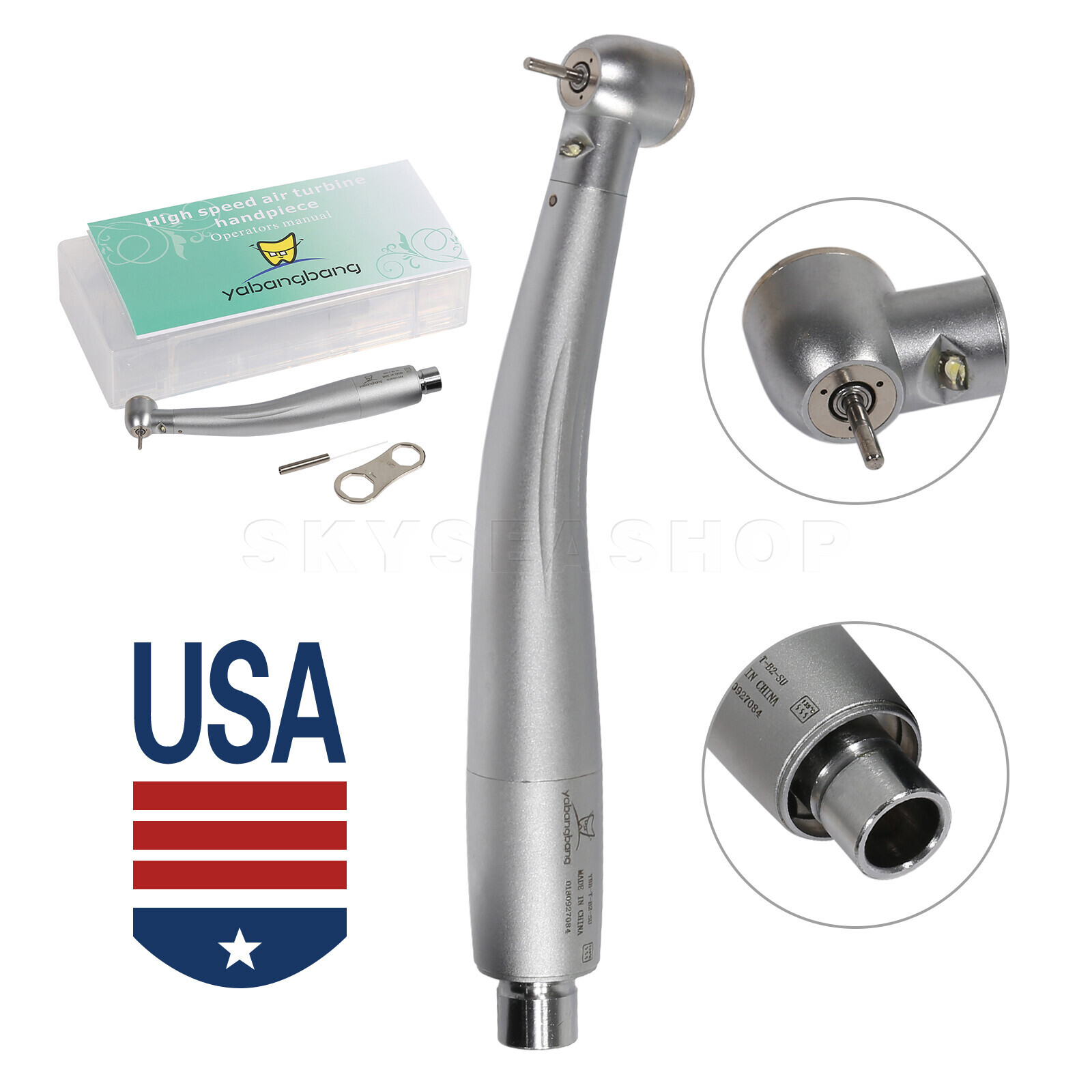 Dental High Speed Handpiece LED E-generator Turbine 3 way Spray fit NSK Coupler