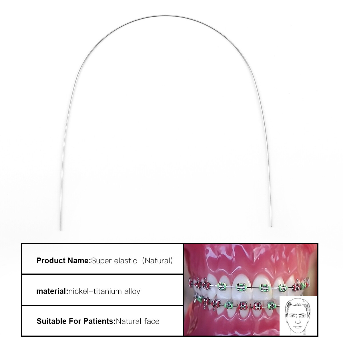 (USA) Dental Orthodontic Niti Super Elastic Arch Wire Round Nature Form 012-020