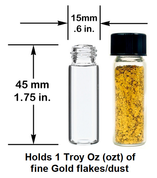 4x 1oz Gold Vials & Storage Carry Case Dredge Panning Mining Prospect BLUE 001