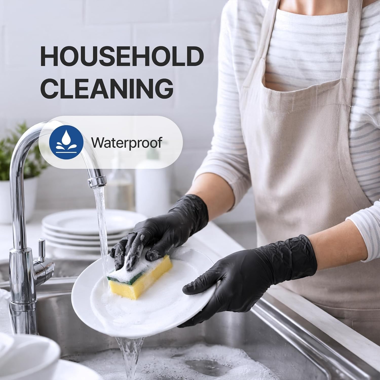 Medium 4-Mil Disposable Black Vinyl Gloves – Perfect for Medical & Cooking Use