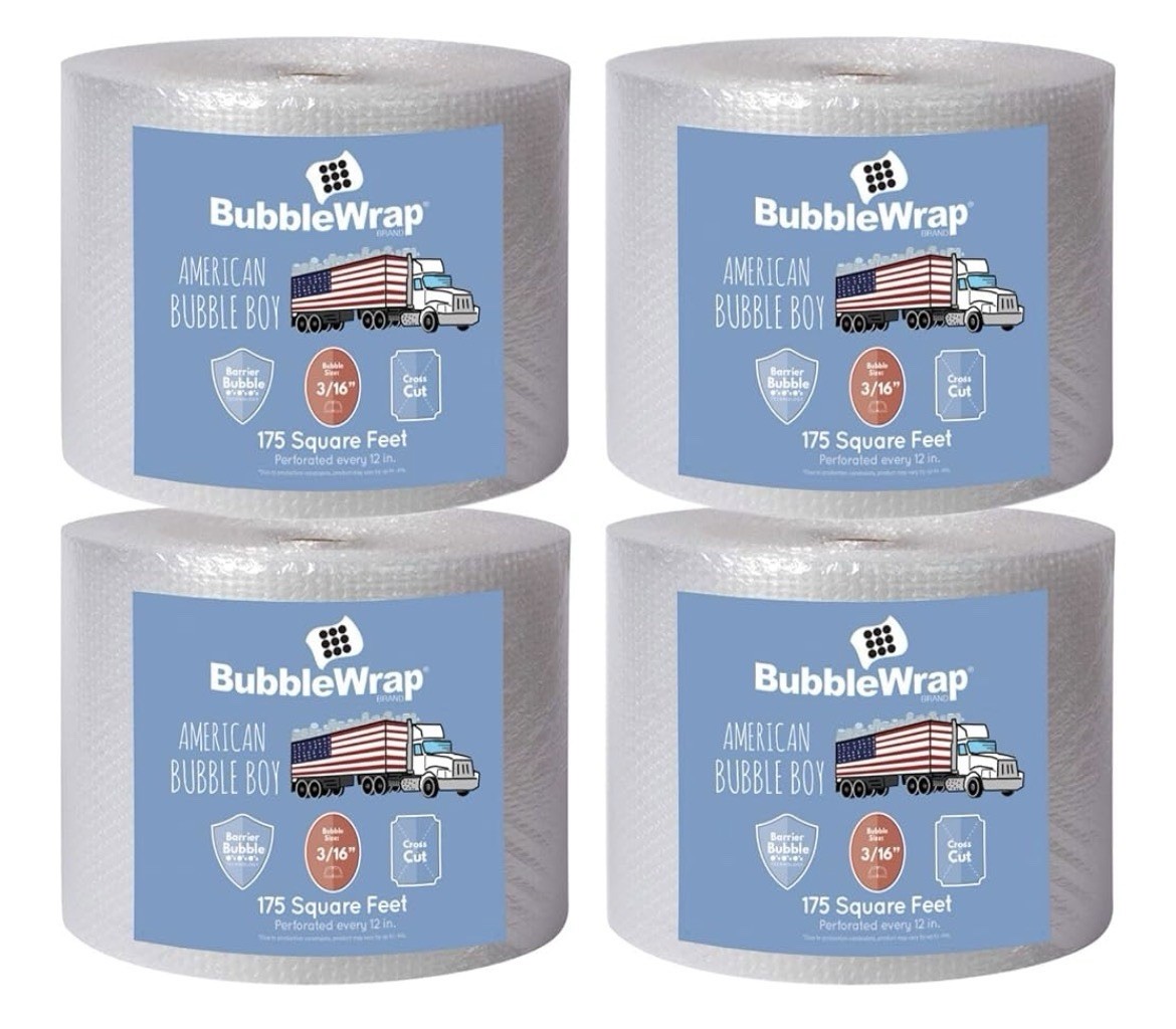 12″ Small Plus (3/16) American Bubble Boy Bubble Wrap – 700 Square feet 4 L Roll