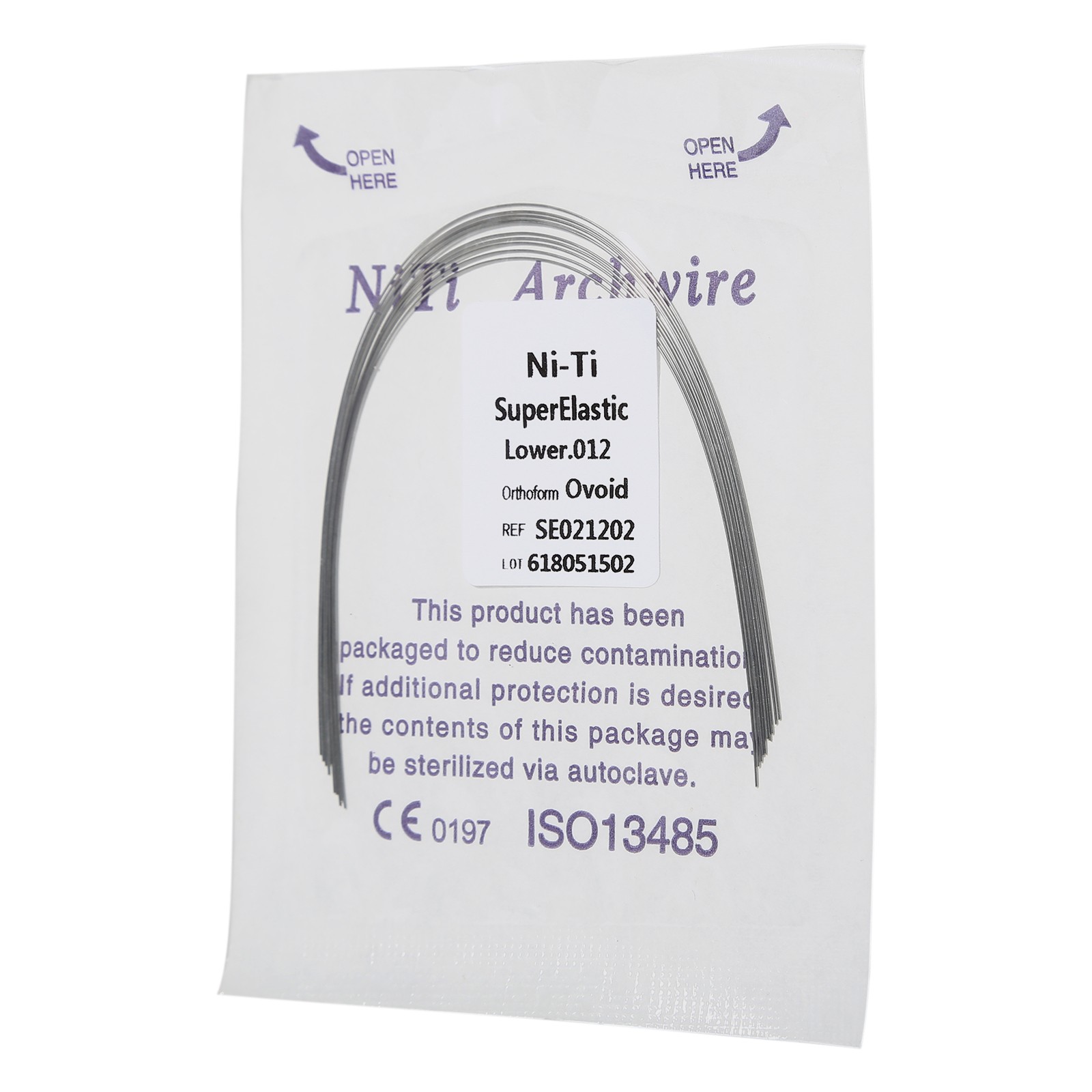 Dental Orthodontic Super Elastic NITI Arch Wire Round Ovoid/Nature form