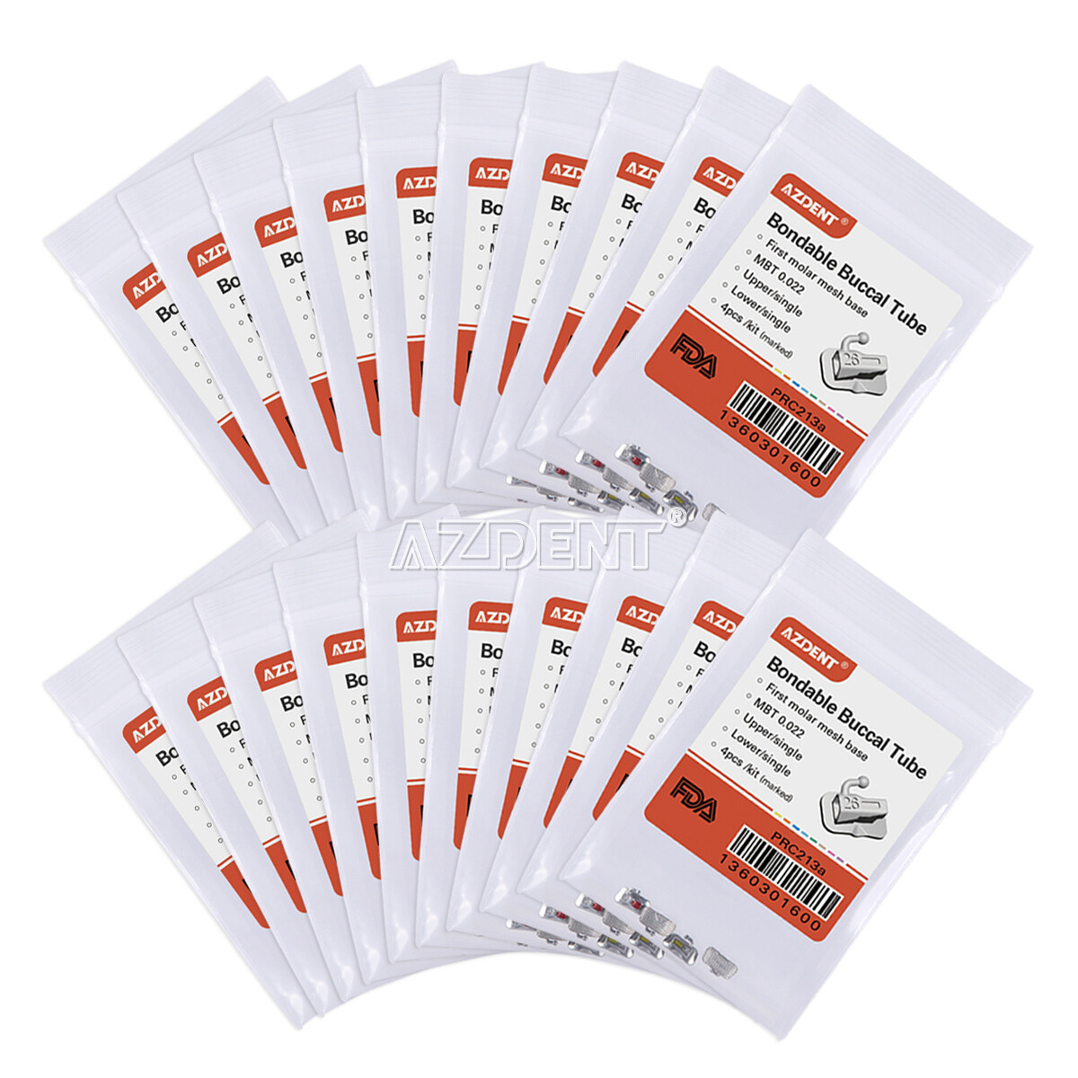 AZDENT Dental Orthodontic Bondable Buccal Tube 1st 2nd Molar MBT/Roth.022/.018